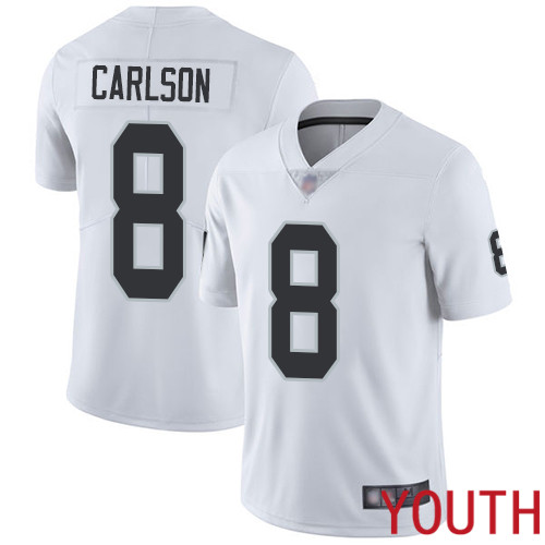 Oakland Raiders Limited White Youth Daniel Carlson Road Jersey NFL Football 8 Vapor Untouchable Jersey